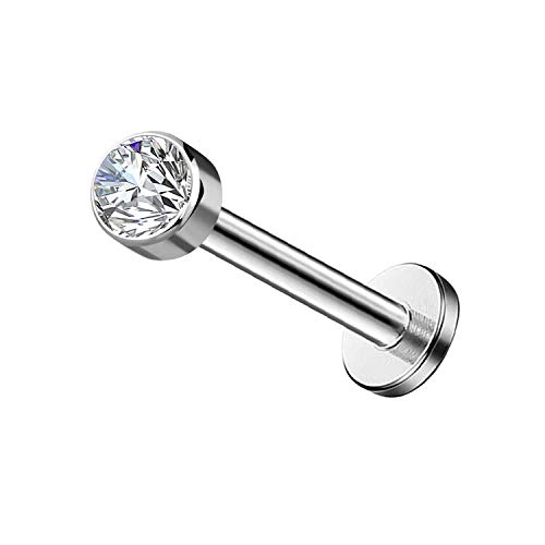 Melighting 16g Helix Earrings Made of G23 Titanium 8 mm Lip Piercings Opal Internally Threaded Labret Cartilage Helix Tragus Conch Piercings with Flat Back Tragus Earrings 2 mm 3 mm 4 mm