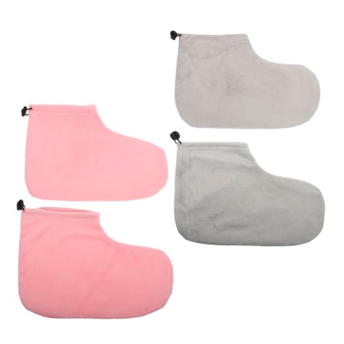 BIUDECO 2 Pairs Wax Therapy Warm Foot Cover Paraffin Mitts and Booties Simple Wax Warmer Foot Holder Practical Foot Spa Foot Spa Wrapping Bag Moisture Spa Socks Paraffin Wax Cover Plush