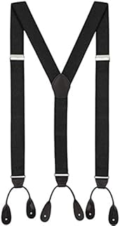 Fashion Accessories Leather Tuxedo Suspenders for Men: Button Pant Braces Clothes Accessory