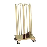 Gold Metal Hanger Nizer Trolley with 4 Wheels - Space-Saving Hanger Storage Stacker for Laundry Rooms & Shopping Malls, Holds Up to 100 Hangers