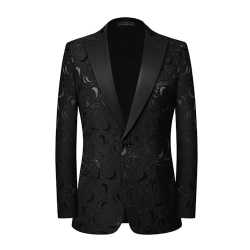 Stylish Dinner Suit Print Wedding Suit Floral Man Suits Red Groom Tuxedos Peaked Lapel Groomsman Suit Prom Suits