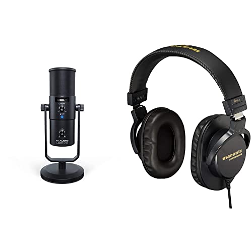 M-Audio プロ用 USB コンデンサーマイク 4種類の指向性 UBER Mic、マランツプロ モニターヘッドホン オーバーイヤーヘッドホン 有線 MPH-1