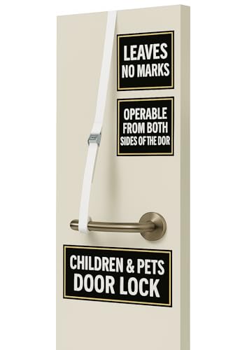 Bedroom Door Lock for Children and Pets, Child Proof Door Locks, Take it Wherever You Want Because is a Portable Door Lock, No Adhesives, No Marks on Doors, This Lock for Door Works on Both Sides
