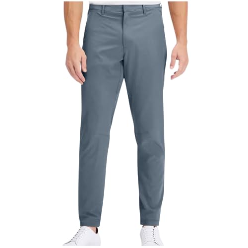2025 Pantalones Hombre,Talla Grande Pantalon Casual Hombre de Cintura Alta Corte Ajustado Pantalón Largo de Vestir Informal Color Sólido Negocios Oficina Diario Basic Pants Otoño e Invierno