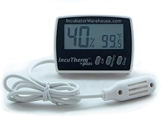 IncuTherm Plus Digital Thermometer/Hygrometer w Min/Max Memory & Remote Probe, Egg Incubators, Large