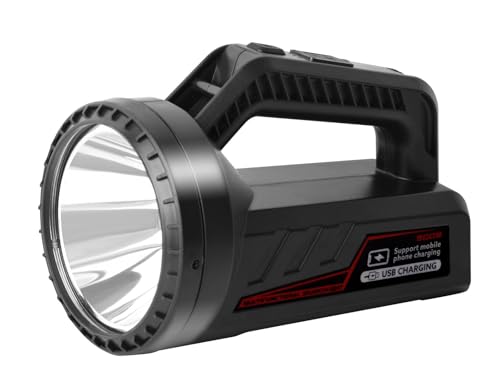 ERAY LED Taschenlampe, LED Handscheinwerfer Akku Wiederaufladbar mit 7 Lichtmodi Taschenlampen mit USB Kabel, IPX5 Wasserdicht, Schultergurt, SOS...