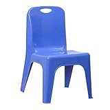 Flash Furniture Blue Plastic Stackable School Chair with Carrying Handle and 11'' Seat Height