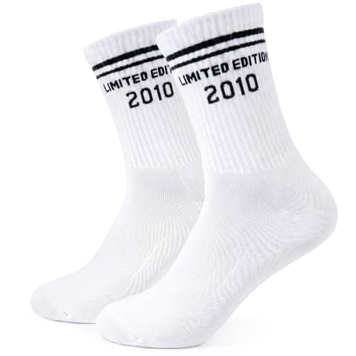 COMOOKA 16 Geburtstag Junge Mädchen Socken 16 42-46 Geschenke für 16 Jährige Jungs Geschenk 16 Jahre Junge Mädchen Tennissocken 16 Teenager (16)