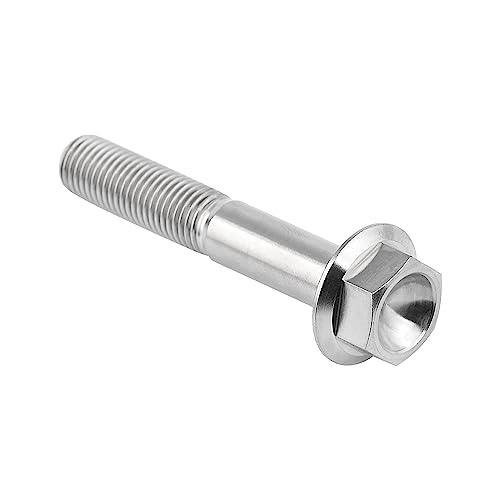 Image of Ti Screws M10 x 20 25 30 35 40 45 50 55 60 65 70 75 80 90 100mm 1.25 Pitch Titanium Flange Hex Bolt Pack of 4 (Silver, M10x60mm)