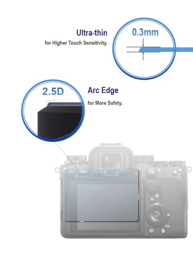 iDaPro Screen Protector for Nikon D850 + Top Screen Protector [2+2 Pack] ， Tempered Glass Easy Installation