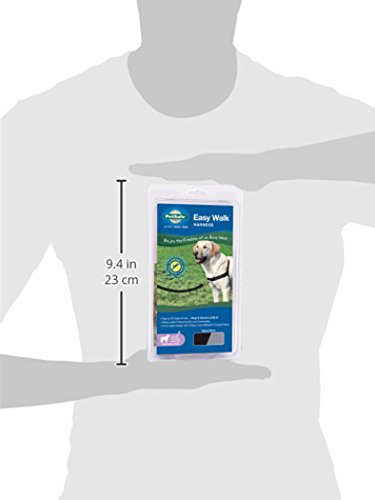 PetSafe Easy Walk Dog Harness, No Pull Dog Harness, Black/Silver, Medium/Large (EWH-HC-M/L-BLK)