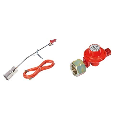 ROTHENBERGER Industrial RoMaxi Premium 030954E incl. avec flexible propane 5m - etancheur et désherbeur thermique & Rothenberger Industrial 030925F Détendeur propane 4 bars sortie 3/8"L, Rouge Cover