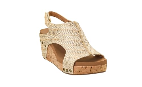 Image of Corkys Footwear Womens Carley Wedges, Featuring Corkys EVA Foam Cushioned Insoles, A 2.5 Inch Heel, Lightweight For All Day Wear, And Hook And Loop Closure