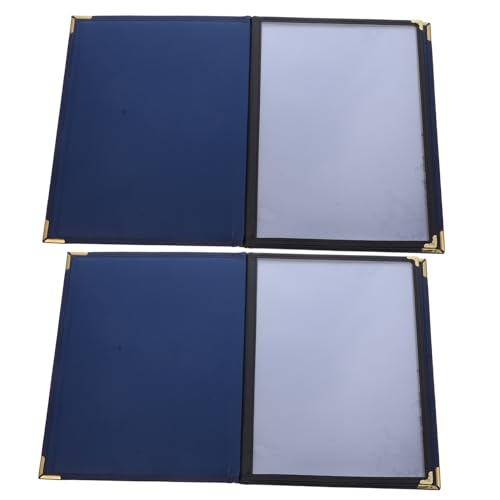 Veemoon 2pcs Menu Cover Restaurant Menu Covers 4 Replaceable Sturdy Pu/PVC Design