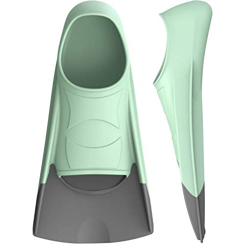 Gintenco Swim Fins, Kids Swim Training Fins for Lap Swimming, Travel Size Flippers with Mesh Bag, Silicone Swimming Fins for Kids Teens Adults Women Men