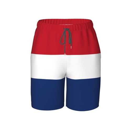 Dutch Flag Youth Beach Pants, Soft and Breathable, with Drawstring Waist, Suitable for Sports and Leisure.