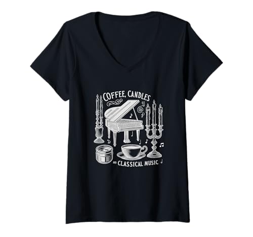 Caffè Candele e Musica Classica Pianoforte Antico Raffinato Gusto Musicale Gotico C