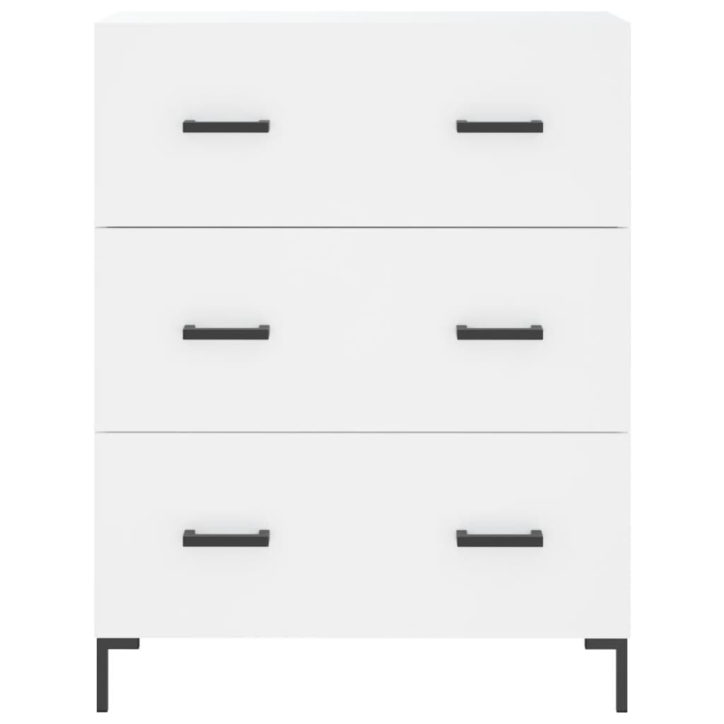 Wysoki kredens biała sklejka wysoka kredens z drzwiami i metalową konstrukcją do organizacji domu 69,5x34x180 cm
