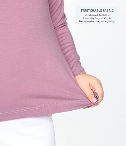 Lilax Girls' Basic Long Sleeve Round Neck T-Shirt 8 Dusty Rose3