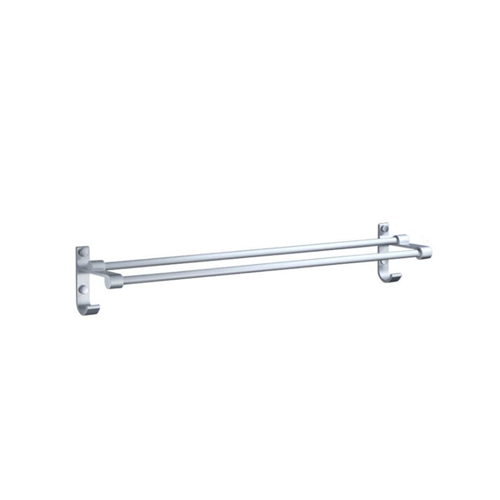 Porte-serviettes de salle de bain deux tiges en aluminium porte-serviettes suspendu