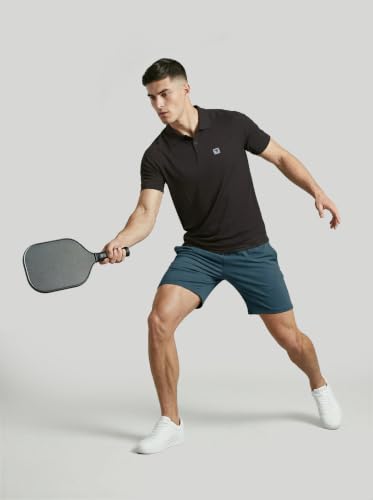 Image of TECHNOSPORT Men's Slim Fit Half Sleeve Polo T-Shirt with Collar, Double Cool Quick Dry Moisture Wicking Polo Tee for Gym Sports Golf and Casual Wear