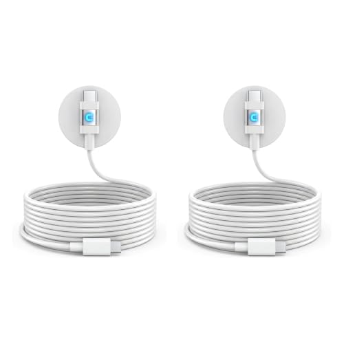 Patented Magnetic Dock USB-C Cable Bundle, 3ft Car + 6ft Nightstand, Cord Holder, Blue Glow Tip, 100W Fast Charge