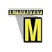 Brady 7890-M, 78923 1.5" x 0.875" Vinyl 7890 Letter Label w/Legend: M, Yellow on Black, 50 Cards