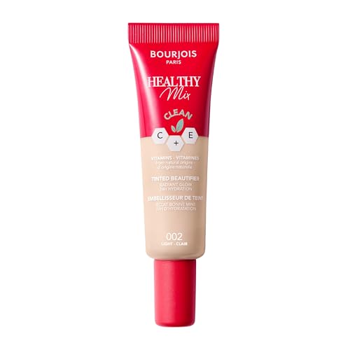Bourjois BB Cream Healthy Mix, Crema Idratante Colorata Uniformante a Lunga Durata, con Vitamine C & E di Origine Naturale, Light 02