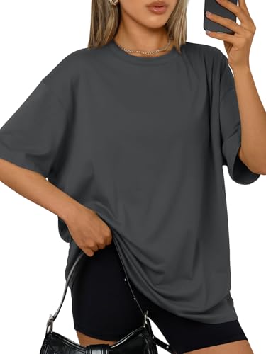 Image of Trendy Queen Womens Oversized T-Shirts Short Sleeves Workout Tops | Casual Summer Gym Tees Plus Size Fashion Clothes 2026