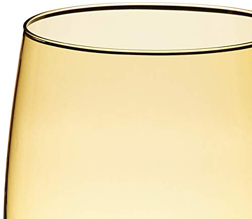 D&V Glass Gala Collection Goblet/Beverage Glass 15 Ounce, Amber, Set of 12 - Image 4