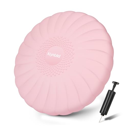 Image of kisnbld Wobble Cushion, Extra Thick Wiggle Seat for Sensory Kids, Non-slip Balance Disc with Inflation Pump for Adults Core Strength, Posture Improvement & Physical Therapy (13.5in /34cm)