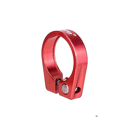 Abrazadera Sillin Abrazadera de tubo for sillín ciclismo, bloqueo tija for 28,6 31,8 34,9 Mtb Bike Gear aluminio(34.9mm red)