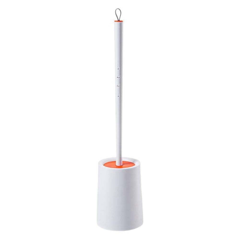 Zyyanshop Orange Toilet Brush Household Toilet Brush Bathroom Corner Cleaning Long Handle With Base(Orange)