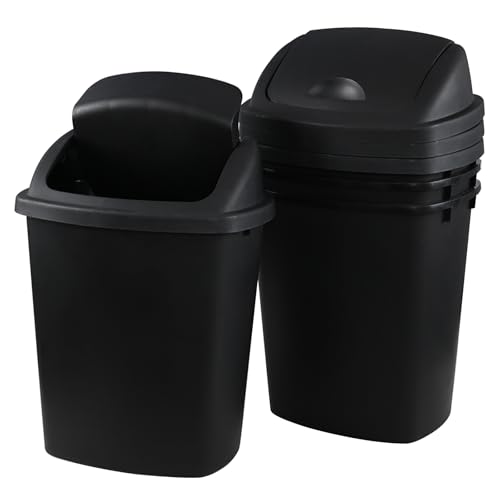 Canecas de basura negras 25 L con tapa basculante 4 unidades miniatura 7