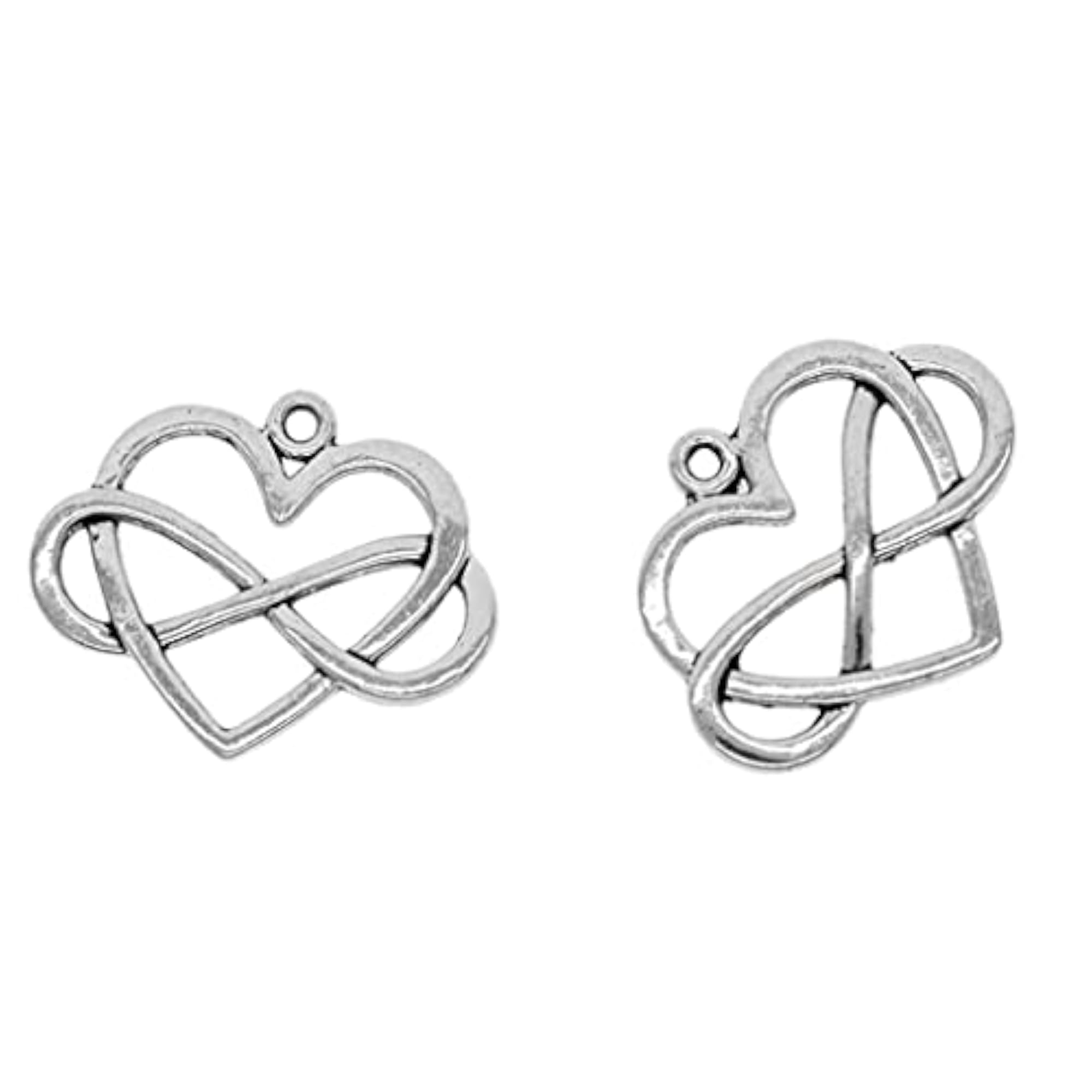 20pcs Heart Style Tibetan Silver Charms for Crafting