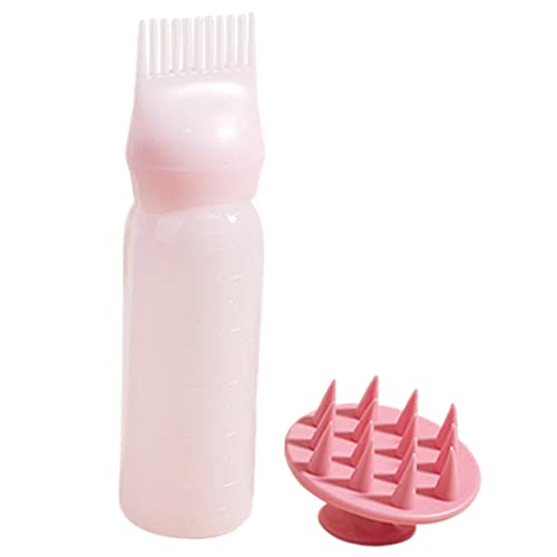 SAFIGLE Hair Dye Bottles Set Comb Bottle for Hair Coloring Oiling 2 Sets Root Comb Applicators