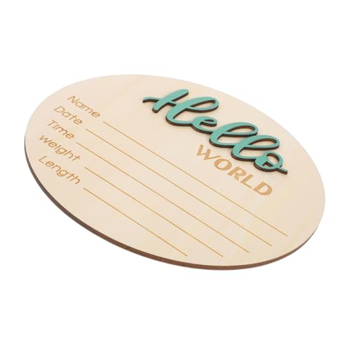 BESTonZON Baby Announcement Wooden Sign Month Newborn Photography Prop Round Wooden Baby Name Sign for Birth