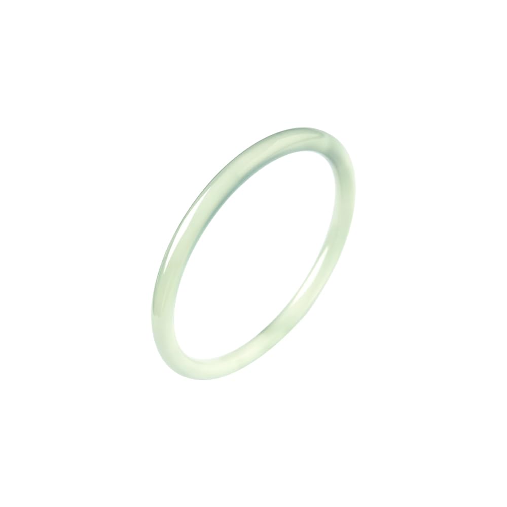 SnamicE Natural Ice Jade Bangle for Women Narrow Jade Bangle Bracelet Good Luck Bangle Round Jade Stone Bangle for Woman Birthday Wedding,21-62-63MM