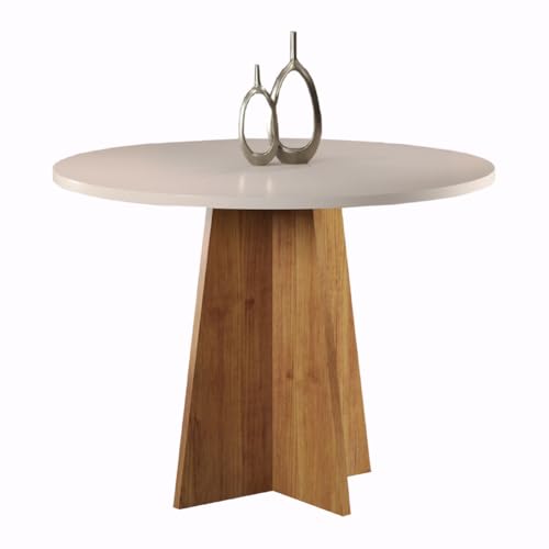 Mesa Redonda para Sala de Jantar Fin Madeirado/Off White