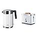 Graef Edelstahl Wasserkocher WK 61 Acryl, weiß & Graef Toaster TO 61, weiß