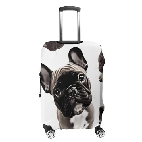 French Bulldog Luggage Cover, Washable Elastic Suitcase Cover Protector Fit 18-32 Inch Luggage4