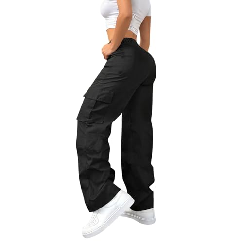Cargo Pants for Women Baggy High Waisted Stretchy Wide Leg Y2K Hiking Pants - image 4