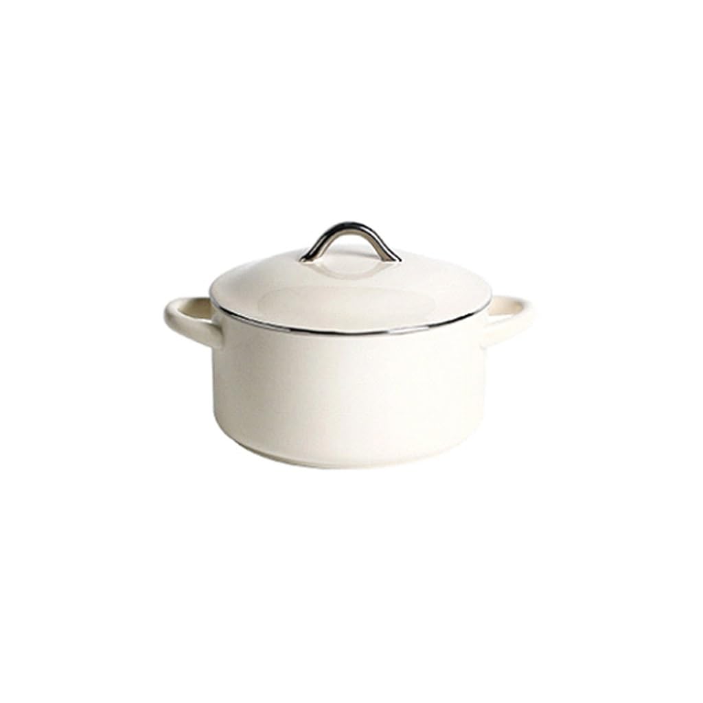 XYIANG Soup Bowl Double-eared Soup Bowl Household Soup Basin With Cover Large Ceramic Instant Noodle Bowl Large Bowl Tableware Deep Bowls (A Small)