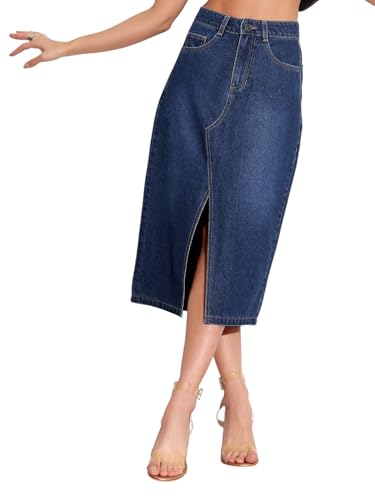 Image of Miss Chase Women's Straight High Rise Mini Denim Skirt