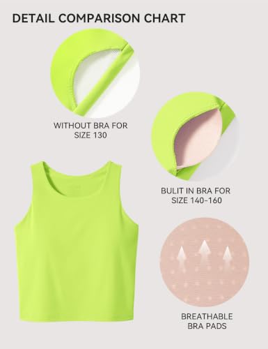 Image of JOCMIC Girls Tank Tops Athletic Tanks with Bra Racerback Sports Top