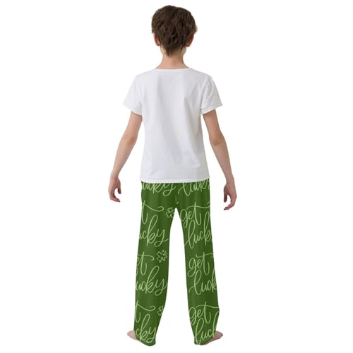 Get Lucky Clover Boys Long Pants Soft Trousers Elastic Waist Kids Lounge Bottoms with Pockets S-XL3