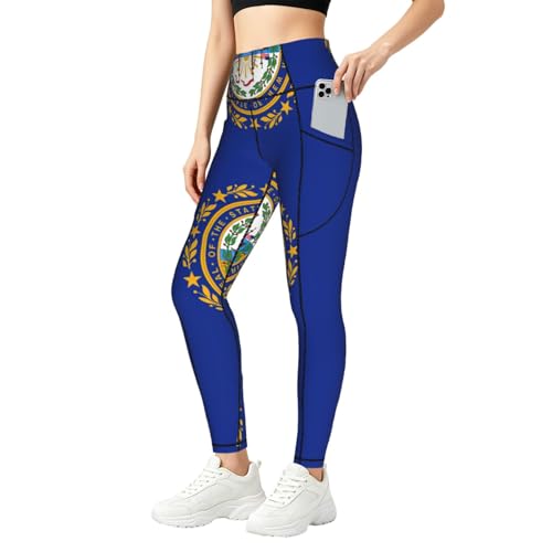 Leggings de New Hampshire para mujer y conjunto de fitness con bolsillos