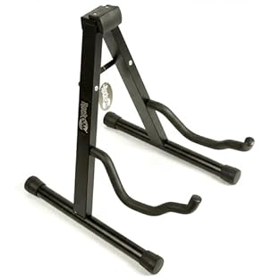 UNIVERSAL GUITAR STAND DESIGN The RockJam A-frame guitar stand is designed to safely support acoustic, electric and bass guitars, making it a versatile stand suitable for a wide range of instruments. Stable A-Frame Design Durable A-frame construction...