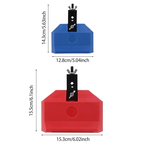 Bstinay 2PCS Plastic Musical Percussion Block 170×150×50MM Block 150×120×40MM Red & Blue
