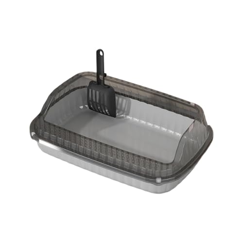 Arenero semi cerrado para gatos con borde alto y pala miniatura 3